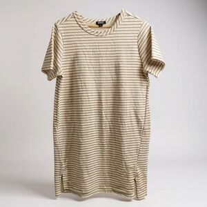 Buffalo by David Bitton Pink Striped Cotton Short Sleeve T-Shirt Dress Size M